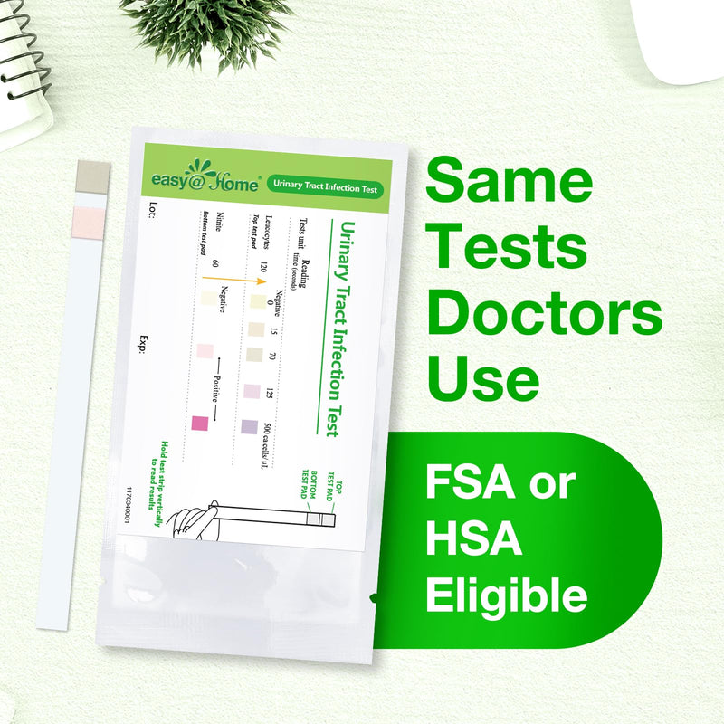 Easy@Home 25 Individual Pouch Urinary Tract Infection Test Strips, UTI Urine Testing Kit for Urinalysis and Detection of Leukocytes and Nitrites (UTIPOUCH-25P) 25 Count (Pack of 1) - BeesActive Australia