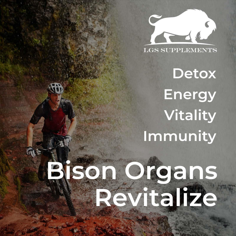Grass Fed Bison Organ Supplement, Supports Whole Body Wellness with Proprietary Blend of Liver, Heart, Kidney, Freeze-Dried Bison, Non-GMO, 180 Capsules