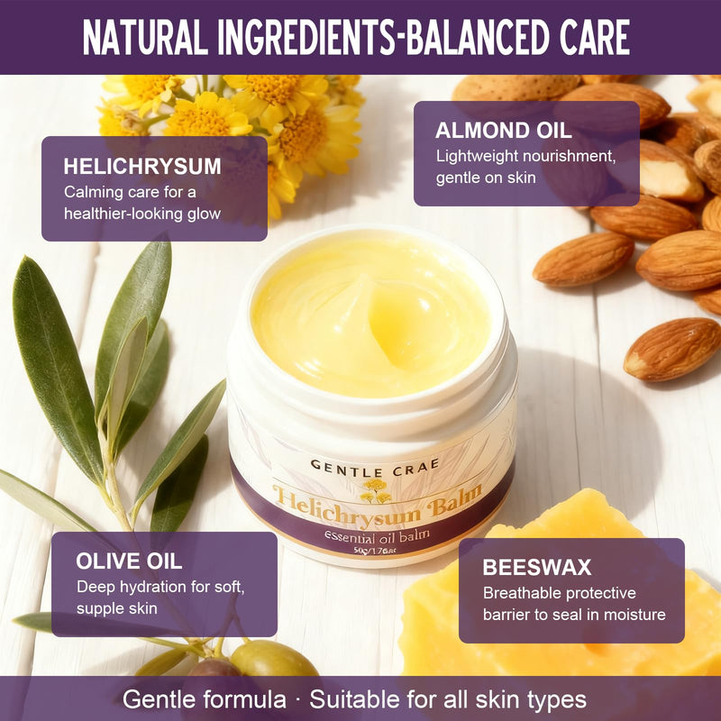 Organic Paracress Facial Oil & Helichrysum Balm Bundle — Anti-Aging Moisturizing Facial Oil + Helichrysum Balm with Beeswax & Almond Oil for Dry Skin, Stretch Marks & Scars, Skin Firming & Glow
