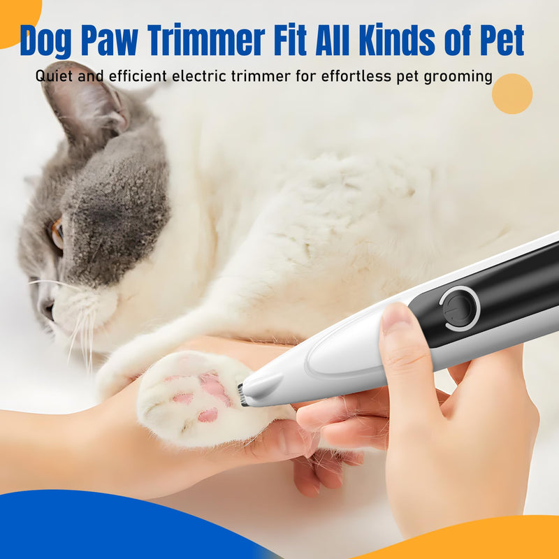 Yeerain Paw Trimmer for Dogs with LED Light, USB Rechargeable Dog Clipper Paw Trim Pro for Dogs and Cats, Quiet Dog Paw Trimmer for Paws, Eyes, Ears, Face, Body - BeesActive Australia