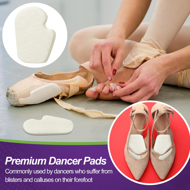 20 Pcs Sesamoiditis Pads, 1/4" Thick Adhesive Skived Felt Metatarsal Felt Foot Pad for Callus Sesamoiditis Relief Forefoot Cushion Dancers Pads Ball of Feet Pain(Beige,Right) Right Foot Style
