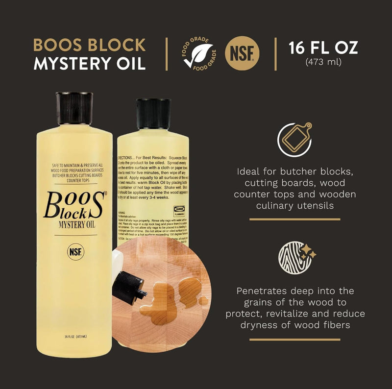 John Boos MYSB Mystery Butcher Block Oil, 16 Ounce Bottle - BeesActive Australia
