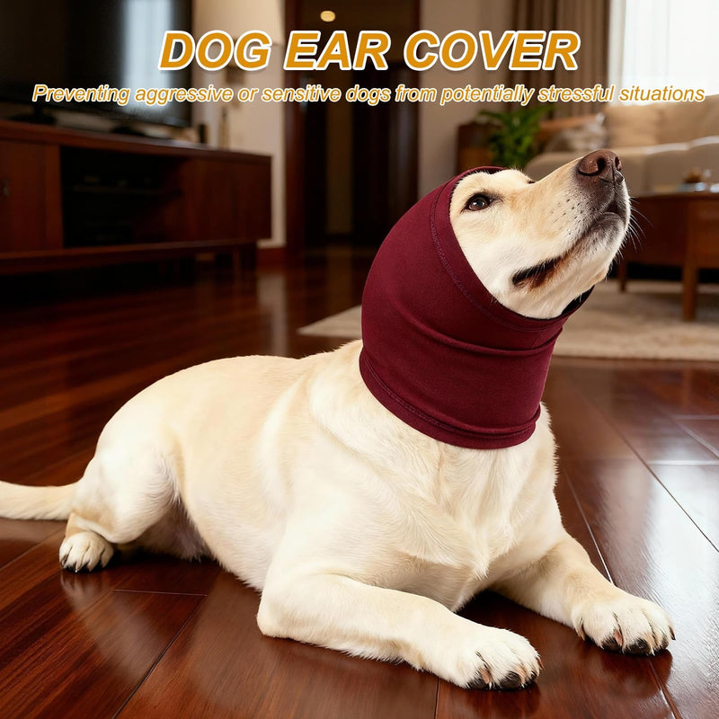 Dog Head Wrap, Cat Ear Wrap Ear Muffs Quiet Head Cover Sleeves Anxiety Ease Head Protection No Shake, (Light Blue, M), Intended for Pet Grooming/Force Drying/Fireworks Light Blue