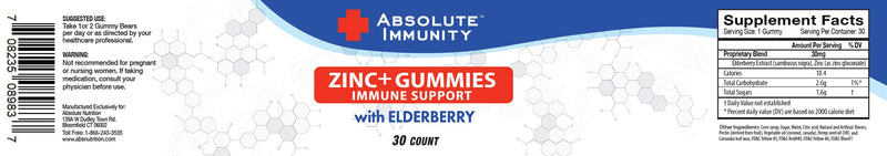 Absolute Immunity Elderberry Gummies for Adults & Kids, 30ct | ZINC Infused, Maximize Your Potential, Delicious & Potent Combo, Robust Health, Ultimate Immune Support