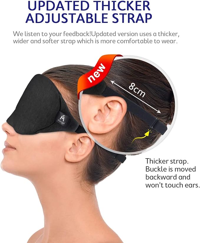 Mavogel Eye Mask with Light Shielding Nose Wire, Modal and Cotton Material, Super Feel, No Pressure, Fully Adjustable, Travel, Storage Bag Included - BeesActive Australia