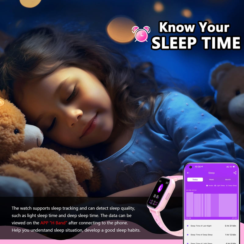JOYELE Smart Watch for Kids Teens, No Phone Needed Fitness Tracker Boy Girls Watch with 19 Sport Modes, Pedometer, Sleep Monitor, Kids Watch Birthday Gifts Toy Gift for Girls Boys 6-16 (Pink) Pink - BeesActive Australia