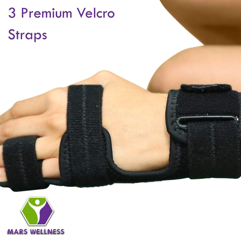MARS WELLNESS Boxer Fracture Splint - 4th or 5th Metacarpal Splint Hand and Finger Brace - Broken Fingers, Wrist, Pinky and Hand Immobilizer - Small/Medium Small/Medium (Pack of 1)