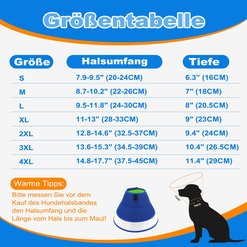 Soft Dog Cone for Large Medium and Small Dogs Post Surgery, Comfortable Elizabethan Dog Collars, Adjustable Protective Neck Cone for Pets M Blue - BeesActive Australia