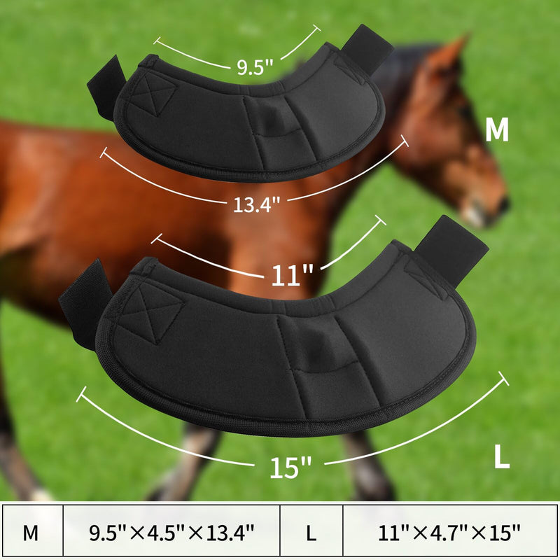 2 Pcs Horse Boots and Horse Leg Protectors, Horse Protection Training Equipment Packages and Accessories Black black - L