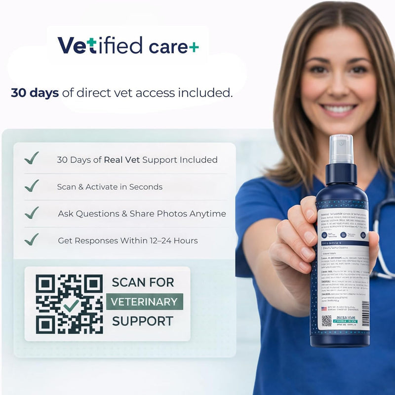 Chlorexhidine Spray for Dogs | Veterinary Strength Anti Itch for Dogs for Hot Spots, Rashes & Itchy Paws 8 fl oz (+ 30 Day Vet Access) | NDC 86247-002-08