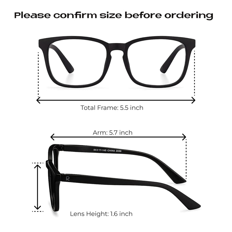 Readerest Blue Light Blocking Reading Glasses (Black, 1.50 Magnification) Computer Eyeglasses With Thin Reflective Lens, Antiglare, Eye Strain, UV Protection, Stylish For Men And Women Black 1.5 x - BeesActive Australia