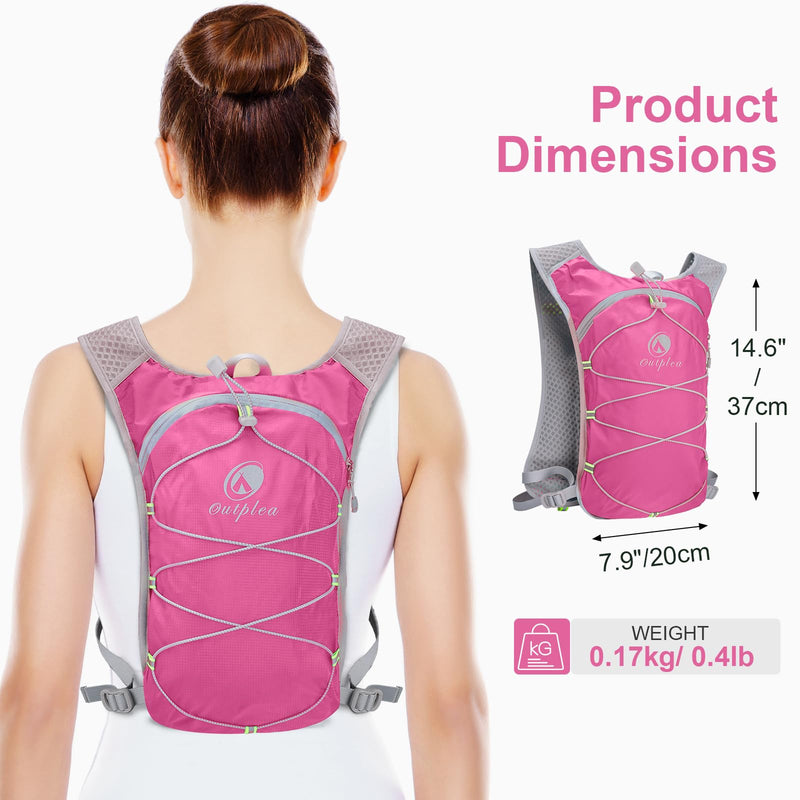 Small Lightweight Running Hydration Vest with 2L Water Bladder for Women, Lightweight Water Backpack Hydropack for Hiking Pink