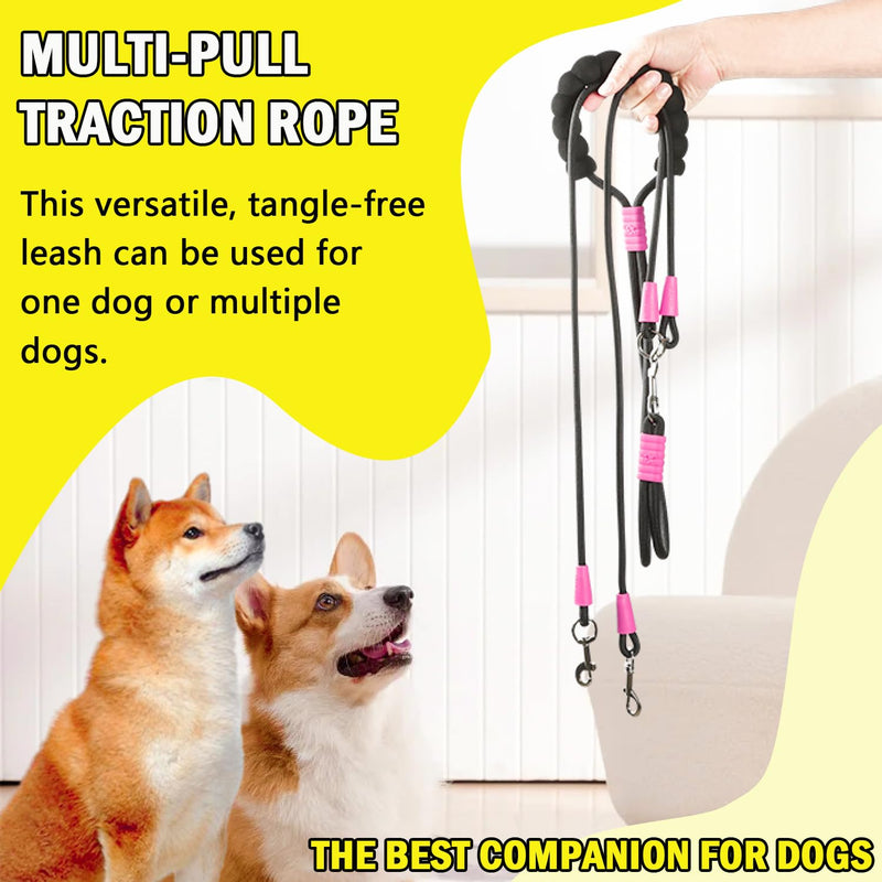 Hands Free Double Dog Leash, No Tangle Double Dog Leash, Adjustable Handles Fit Small, Medium and Large Dogs (Black) Black - BeesActive Australia