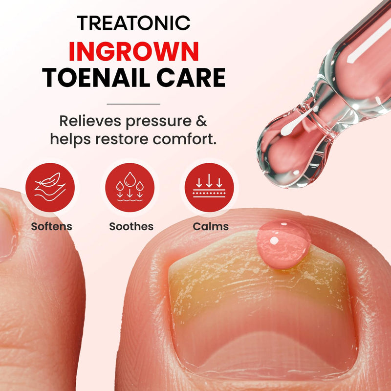 Treatonic Ingrown Toenail Treatment Kit – Nail Softening Drops & Precision Clippers Removal Set for Ingrown Toenail Care, Thick Curved Nails, Hard-to-Trim Toenails – Ingrown Toenail Tool for Home Use Ingrown Toenail Kit - BeesActive Australia
