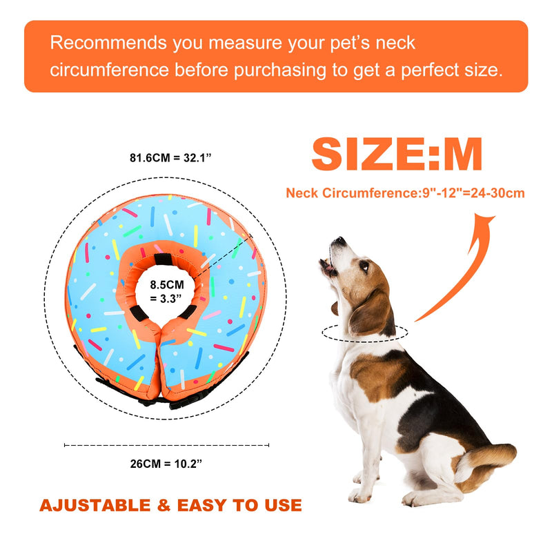 Inflatable dog neck collar with cone for dogs and cats, adjustable leak protection dog collar and comfortable cat collar for recovery after operations or wounds (M) M - BeesActive Australia