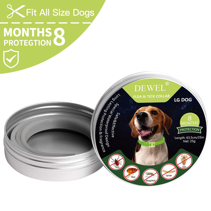 DEWEL Luminous Tick Collar for Dogs, Tick Collar Luminous Collar Dog Adjustable Flea and Tick Prevention Collars Waterproof Fluorescent Flea Collar Against Pests, 63.5cm XL - BeesActive Australia