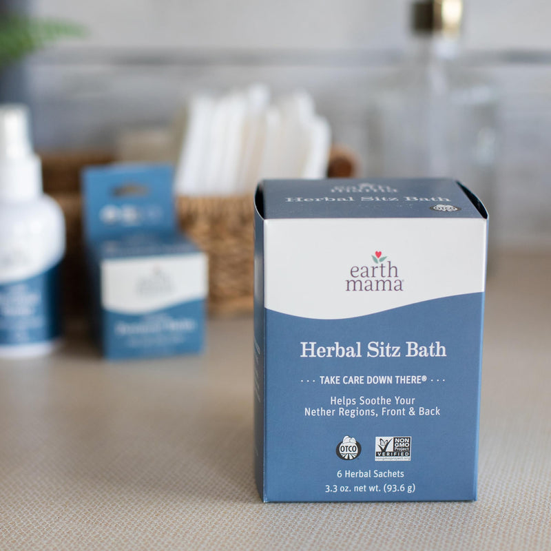 Earth Mama Herbal Sitz Bath | Pregnancy & Postpartum Essentials, Soothing Sitz Bath for Hemorrhoids with Witch Hazel, & Calendula, 6-Count 6 Count (Pack of 1) - BeesActive Australia