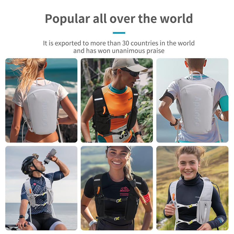 Running Hydration Vest Backpack,Lightweight Insulated Pack Daypack for Hiking Trail Running Cycling Race Marathon for Women Men black Only Backpack