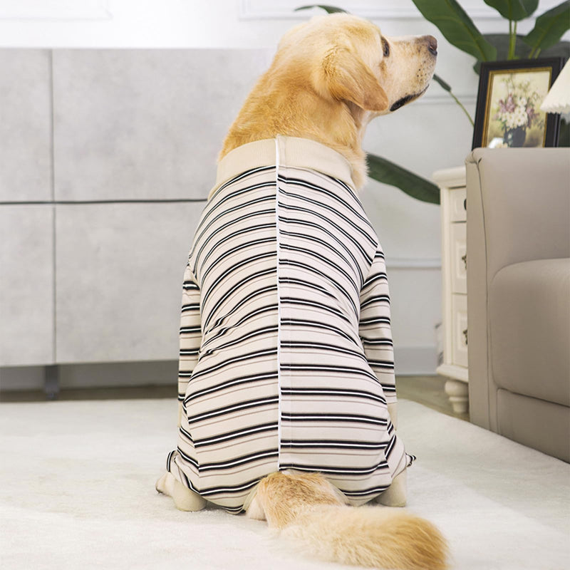 Dog Surgery Recovery Suit with Long Sleeves and Legs, Dog Romper with Zip, Full Body Coverage Pet Castration Suit, Dog Bodysuit After Surgery for Wound Protection (Beige, M) Beige - BeesActive Australia