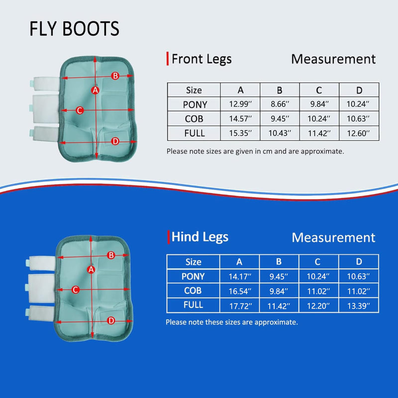 Fly Boots for Horses Set of 4, Breathable Comfy Mesh Horse Leggings Reduce Stomping, Hoof Stress, and Leg Fatigue SkyBlue Cob Sky Blue - BeesActive Australia