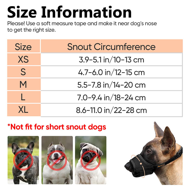 HEELE Nylon Dog Muzzle, Adjustable Strap, Breathable, Secure, Quick Fit for Small, Medium Dogs, Prevents Biting, Chewing and Barking (L, Black) L - BeesActive Australia