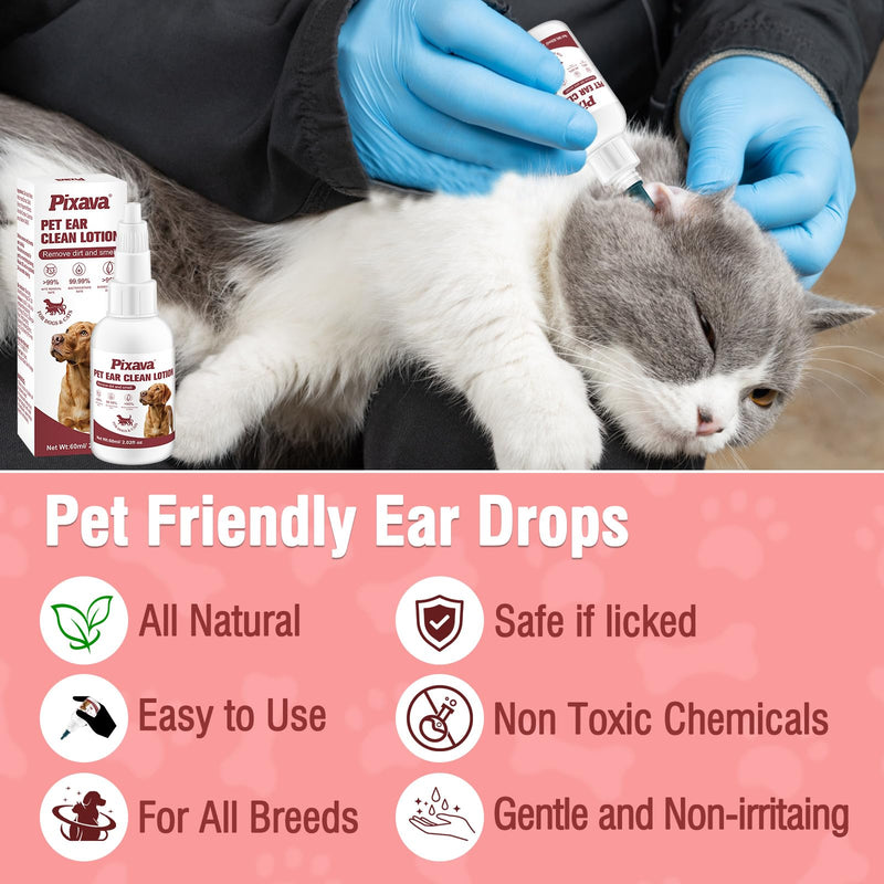 Dog Ear Infection Treatment Drops, Cat Ear Cleaner to Help Remove Debris &Smell for Cats & Dogs,Soothe and Relieve Itchiness 3