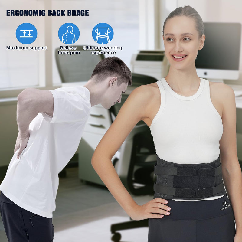 Back Brace for Lower Back Pain Relief, Zoned Adjustable Design for Custom Fit, Built-in Bionic Brace, Lumbar Support Belt for Men & Women with Lumbar Pad, for Herniated Disc,Sciatica Medium (Waist: 35～41 Inch) - BeesActive Australia