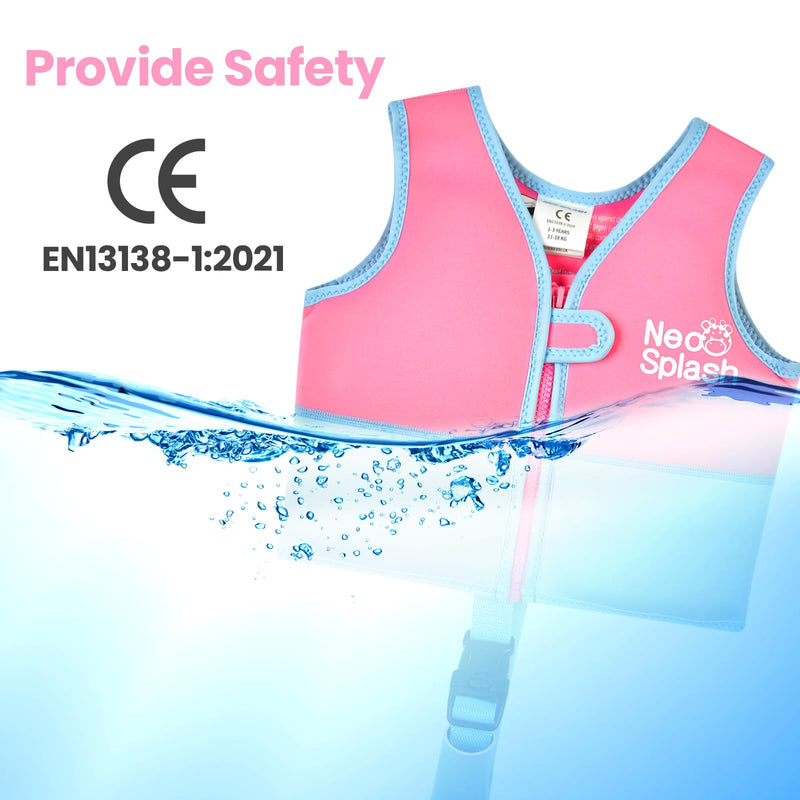 Kids Swim Vest Neoprene Swimming Aid with Adjustable Safety Strap for Age 1-3 and 3-6 KS-PB - BeesActive Australia