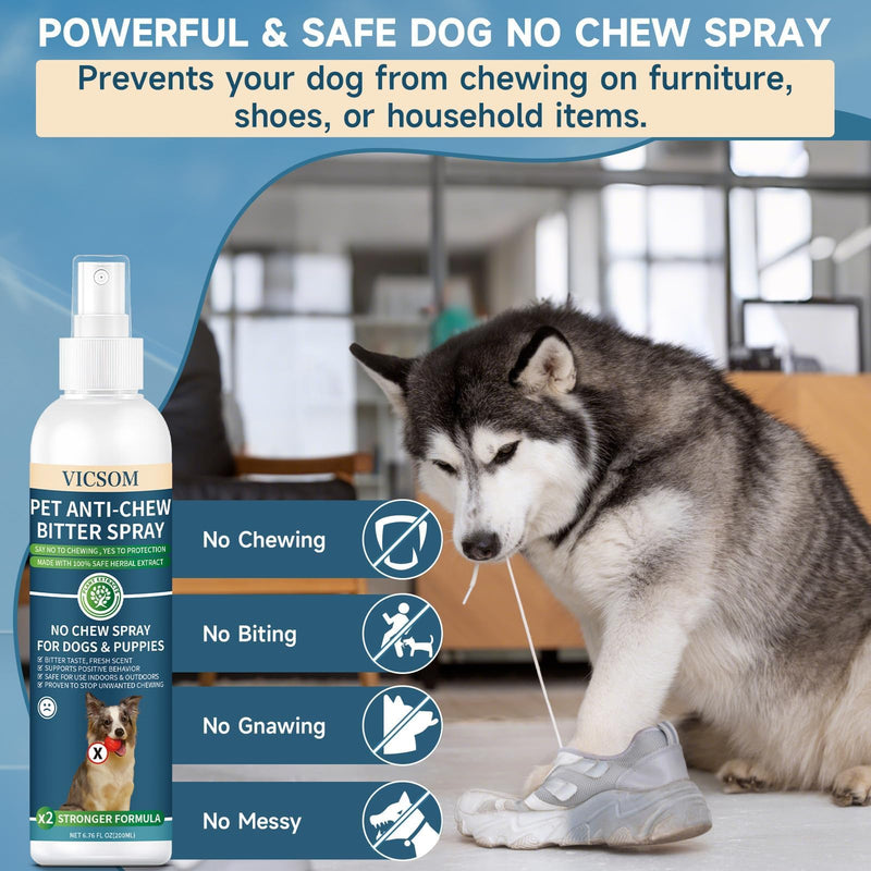 Dog Allergy Relief Chews + No Chew Spray for Dogs – Itch & Chew Control Bundle, Natural Skin & Coat Support Chews and Bitter Apple Spray to Prevent Chewing, Licking, Scratching – Indoor & Outdoor Care