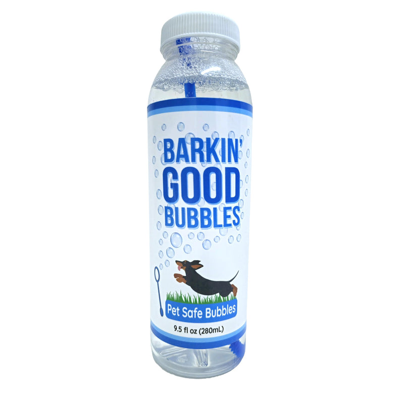 Barkin’ Good Bubbles, Dog Toy, 9.5 fl oz Natural Plant-Based Chicken-Scented Bubble Solution, Great for Indoor & Outdoor Play, Blue