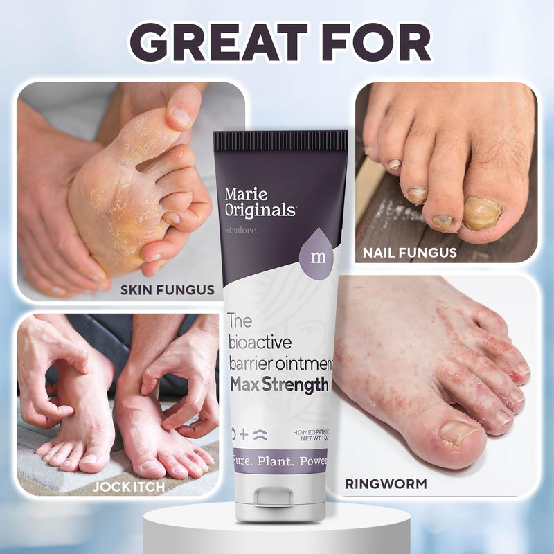 Marie Originals Bioactive Barrier Ointment | Plant-Powered Formula - Rapid Relief for Jock Itch, Ringworm, Anti-Itch, Skin, & Nail Fungus - Fast Recovery Solution -1oz - BeesActive Australia
