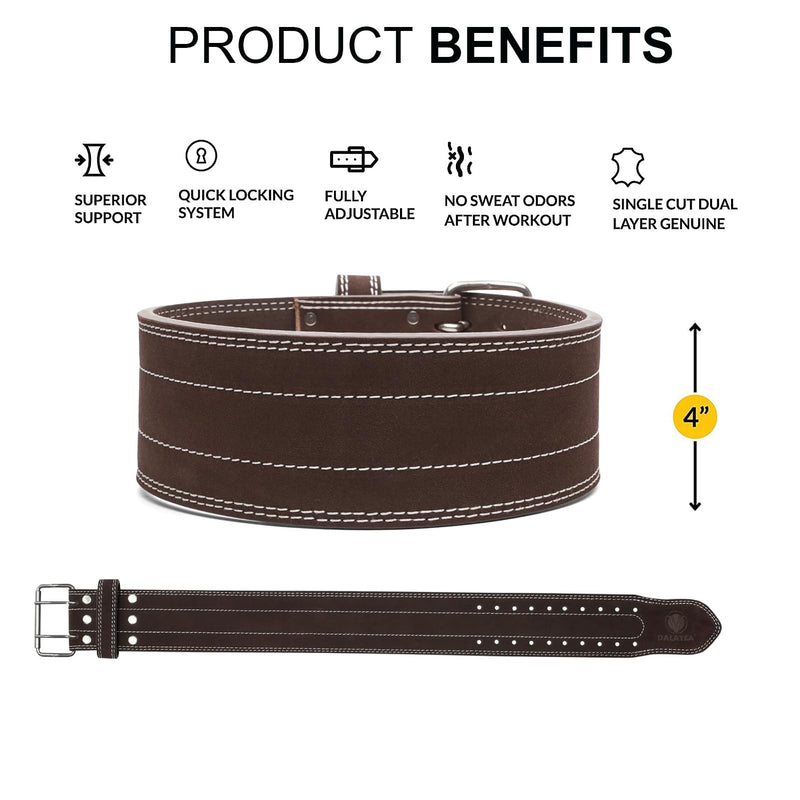Men & Women Weight Lifting Belt, 100% Genuine Leather Weightlifting Belt, Comfortable Squat Belt, Deadlift Belt or Powerlifting Belt, Workout Belt for Strength Training M Brown