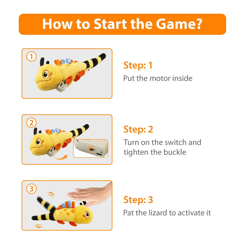 Gigwi Interactive Catnip Cat Toys, Electronic Flopping Toys Motion Activated, Automatic Moving Cat Toys for Indoor Cats, USB Rechargeable Cat Enrichment Toy Self Play for Hunting and Kicker, Lizard - BeesActive Australia