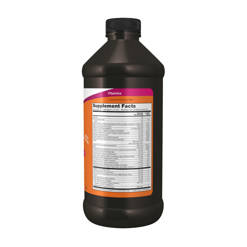 NOW Foods Supplements, Liquid Multi, Tropical Orange Flavor, Fast Absorption, with Added Phytonutrients, 16-Ounce