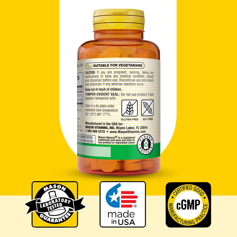 MASON NATURAL Vitamin B1 Thiamine 250 mg, Support Energy, 300 Day Supply | 250 mg high-potency thiamine to support energy production, normal metabolism & nervous system function
