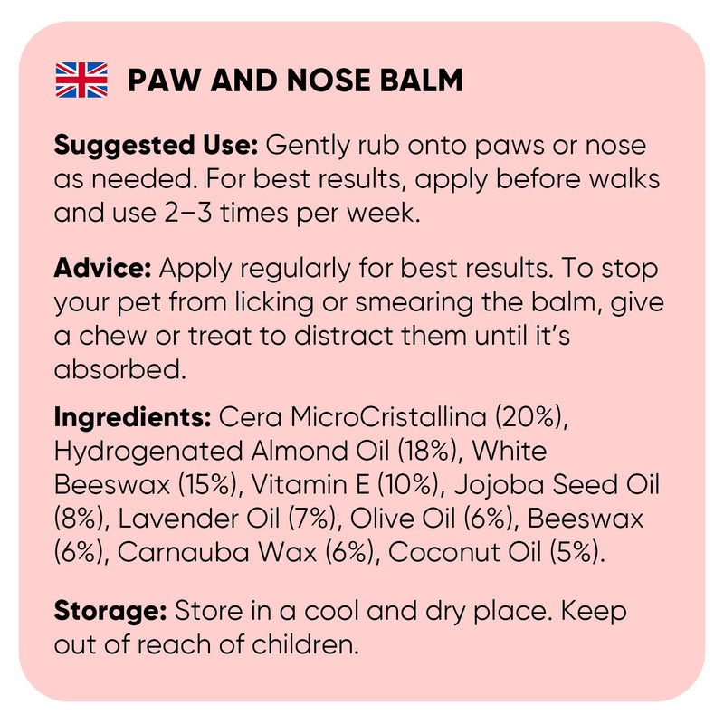 animigo Cat Paw & Nose Balm - 50ml - Snout Soother & Moisturiser - For Cracked Paws & Dry Noses - Cat Paw Balm with Almond, Extra Virgin Olive & Coconut Oil - Free from Parabens - Natural Paw Cleaner