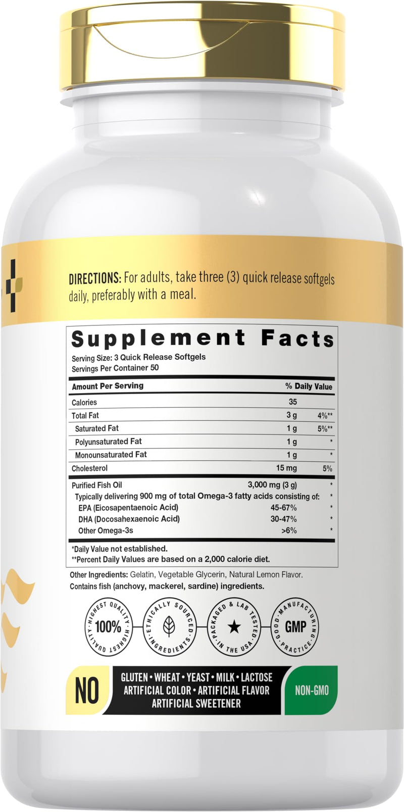 Doctor's Way Fish Oil 3000mg | 150 Softgels | Omega-3 with EPA and DHA | Non-GMO, Gluten Free Supplement 150 Count (Pack of 1)