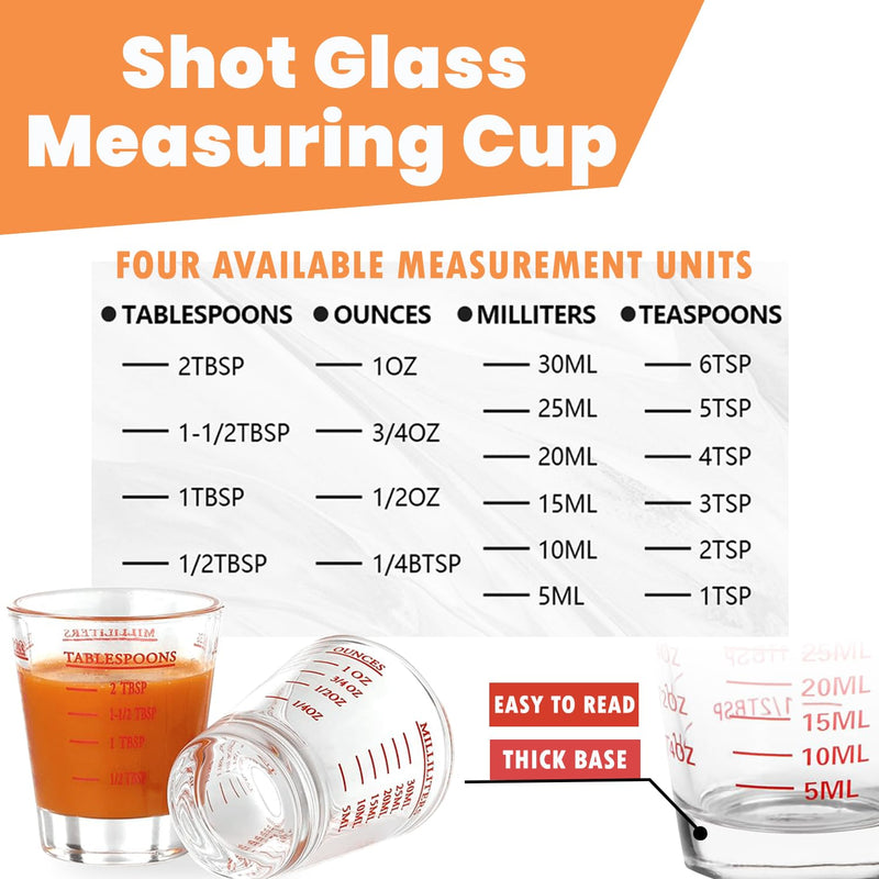 2 Pack for MaryRuth Liquid Multivitamin, 1ml Pump & Shot Glass Set | Food-Grade Glass, Leakproof Pump, 4-in-1 Measuring Cup (ml/oz/tsp/tbsp), for MaryRuth 15 & 30 fl oz Bottles