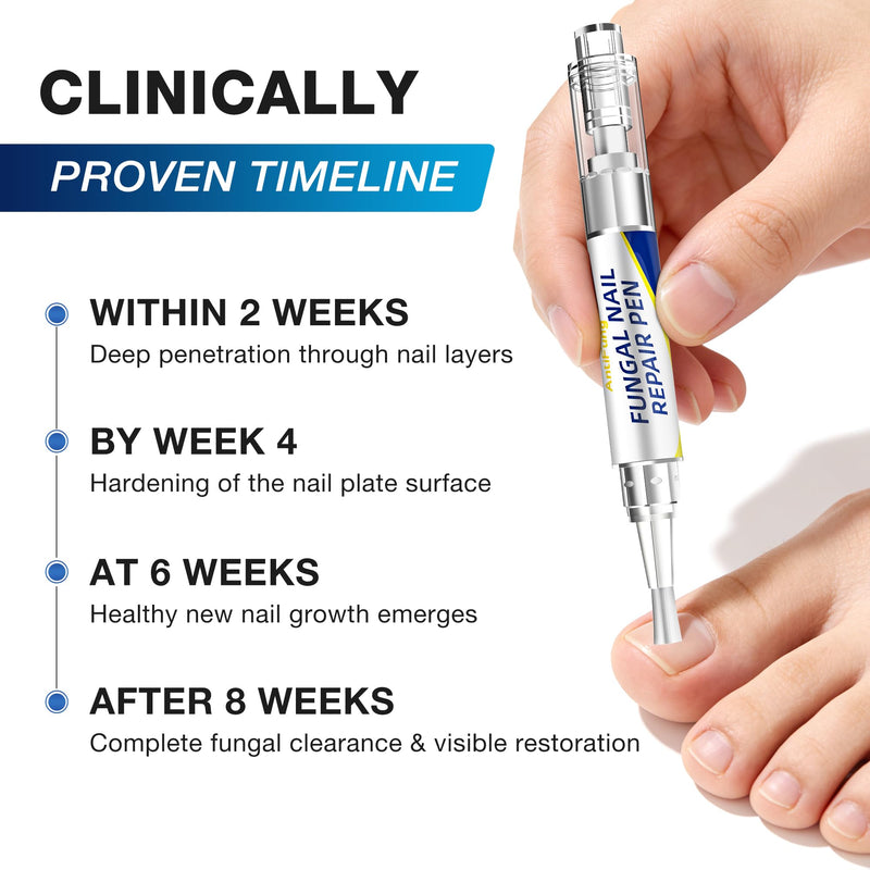Toenail Fungus Treatment Extra Strength - AntiFung Pen with 25% Undecylenic Acid - Effective Nail Repair for Damaged Nails, Ingrown Nails & Discoloration - 3-Pack Applicator Pen - BeesActive Australia