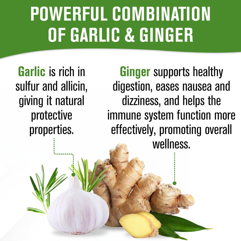 NaturalSlim Garligin Odorless Garlic Supplement with Ginger for Immune Support, Metabolism Booster, Supports Natural Body Balance & Improves Digestion - 100 Capsules - BeesActive Australia