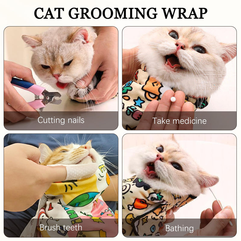 AGLOO Cat Grooming Wrap Cat Magic Mat - Self-Adherent, Anti-Scratch, Kittens Calming Wrap Restraint for Nail Clipping,Bathing (55 * 55cm) 17.0"L x 17.0"W x 0.5"Th - BeesActive Australia