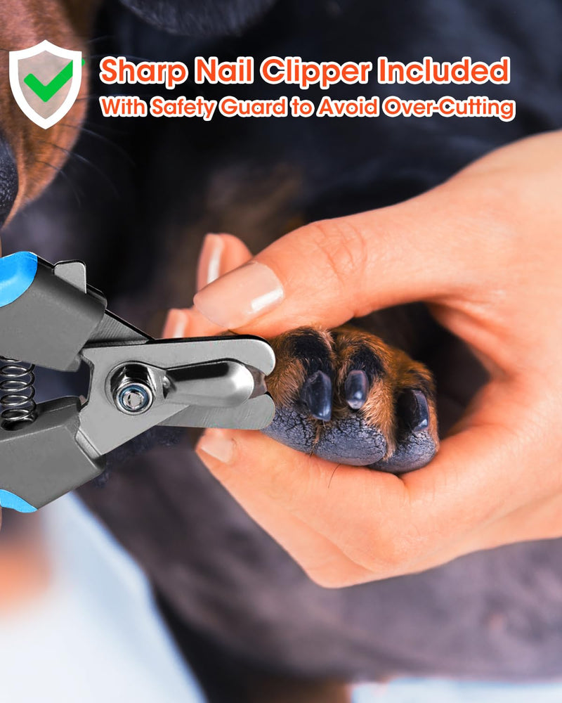 Super Powerful Dog Nail Trimmers, Dog Nail Clipper and Dog Nail Grinder Combo, Ultra Quiet, 3 Speeds, 4 Bright Lights, with Travel Lock, for Small, Meddium and Large Dogs, Cats, Small Animals Blue2 - BeesActive Australia