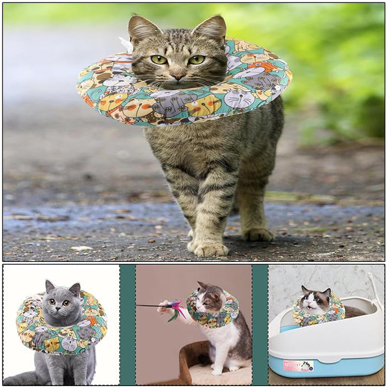 Adjustable Cat Neck Brace, Soft Cat Neck Brace, Anti-Bite Safety Protective Collar, Cats for Neck Brace, Protective Collar Cat Dog, for Pets Wound Healing After Surgery - BeesActive Australia