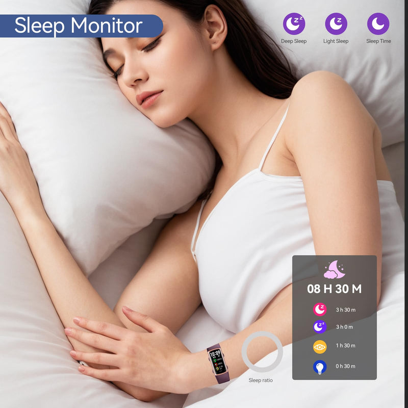 Fitness Tracker, 25 Sports Modes, Heart Rate/Blood Oxygen and Pressure Monitor Sleep Step Tracker/Carolies Waterproof Smartwatch Smart Bracelet for Android and iOS Phone Black