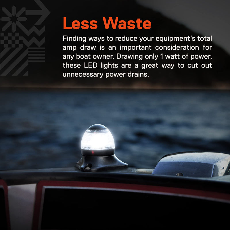 TRUE MODS 12-24V White LED Marine Navigation Anchor All-Round Boat Light [USCG ABYC A-16 3NM] [Waterproof] 3 Nautical Mile Surface Mount Top Rear Stern Light for Fishing Yacht Sailboat - BeesActive Australia
