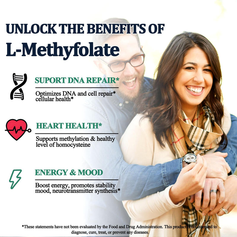 Methylfolate Supplement for Adult Kids, L-MethyFolate 5mthf Plus Methy B12 | Activated Methyl folate Drops w. B6, B2 Multivitamin for Mood Homocysteine Methylation Cognition Energy Nerve Health, Non-GMO