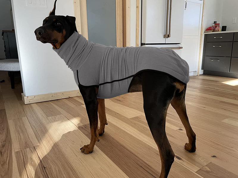 Esobo Fleece Dog Apparel Winter Warm Dog Coat Doggie Turtleneck Cozy Jacket Soft Shirt Vest Stylish Pet Outfits for Small Medium Large Dogs Grey X-Large - BeesActive Australia