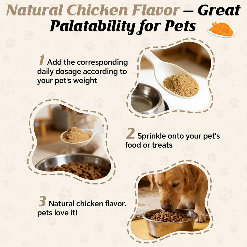 Turkey Tail Mushroom Natural Supplement for Dogs & Cats - 150g Pet Mushroom Powder Complex for Immune & Gut Support Brain Health and Digestion Liver & Heart Health, for Lumps and Bumps
