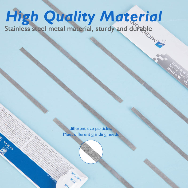 Dental Stainless Steel Polishing Strips - Dental Abrasive Stainless Steel Strips Dental Tooth File 4MM Double Side Reusable Dental Care Tools（12pcs）
