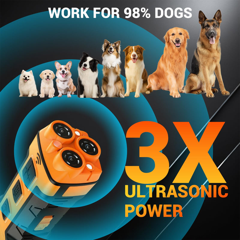 Dog Bark Deterrent Device, Upgrate Anti Barking Device for Dogs 32ft Max Range, 5 in 1 Ultrasonic Dog Bark Deterrent Stopper Repeller Silencer, Barks No More Dog Training Device for Indoor & Outdoor.